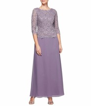 Alex Evening Sequined Lace GownSize 12 New With Tags - £97.39 GBP