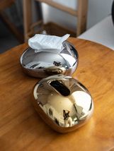 Luxury Pebble Ceramic Tissue Box Set, Gold &amp; Silver High-End Tabletop De... - $3,308.75 MXN