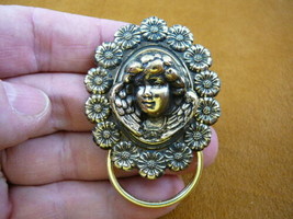 #E-495) Cupid Cherub daisy Eyeglass pin pendant ID badge holder - £15.68 GBP