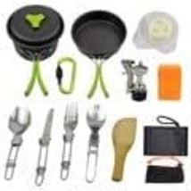 Camping Cookware 16 Pc\. Set - Gear Essentials For Backpacking, Hiking, - £35.13 GBP