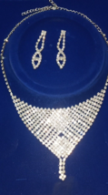 White Statement Wedding Necklace Earring Jewelry Set - £63.44 GBP