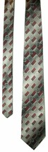 Claiborne Concepts Men&#39;s 100% Silk Neck Tie Black Gray Red 58&quot; - £4.88 GBP