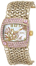 NEW EOS 95LGLDPNK Women&#39;s Empress Watch SS Gold Multi-Link Pink Crystal Accented - £54.77 GBP