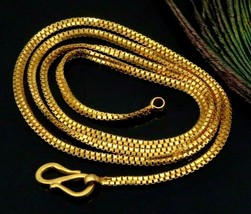 22KT Yellow Gold 22 Inches Double Box Chain Necklace Unisex Giftings ch177 - £2,326.16 GBP