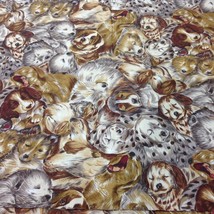 Sleeping Dogs Fabric Brown Pooch Lover Natures Corner Fabri-Quilt #7088 1.85 yds - $18.69