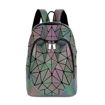 2022 Newest Women Backpa Noctilucent Fashion Schoolbag Lattice Geometric Luminou - £37.51 GBP
