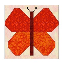All Stitches   Butterfly Paper Piecing Quilt Block Pattern Pdf  081 A - $2.75
