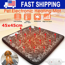 18 in x 18 in Dog Cat Electric Heating Bed Mat Pet Heat Pad Waterproof Safe Use - £36.85 GBP