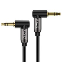 J&amp;D Gold Plated 3.5mm Stereo Audio Aux Cable 90 Degree Right Angle Compatible fo - £14.07 GBP