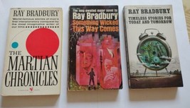 Lot Of 3 Vintage Ray Bradbury Novels Something Wicked This Way Comes 1963 sci-fi - £17.60 GBP