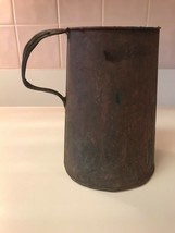 Antique Prim Tin Metal Gas Oil Can 2 Qt Liq&#39;d Pitcher Americana Farmhous... - £29.64 GBP