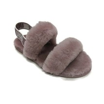 UGG Oh Yea Fluff Slide Slippers Size 12 Ages 5-6 S/N 1116636 Sheepskin Shadow - £45.72 GBP