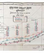 Nautical Map King&#39;s Cup 1928 Elena Race To Spain Large Yacht Course Anti... - £78.21 GBP