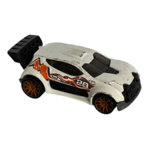 Hot Wheels Fast 4WD Toy Car Spoiler 2014 White Orange Flames Off Road Rally - $2.99