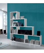 Step Bookcase White Gloss Lounge Furniture - £118.25 GBP