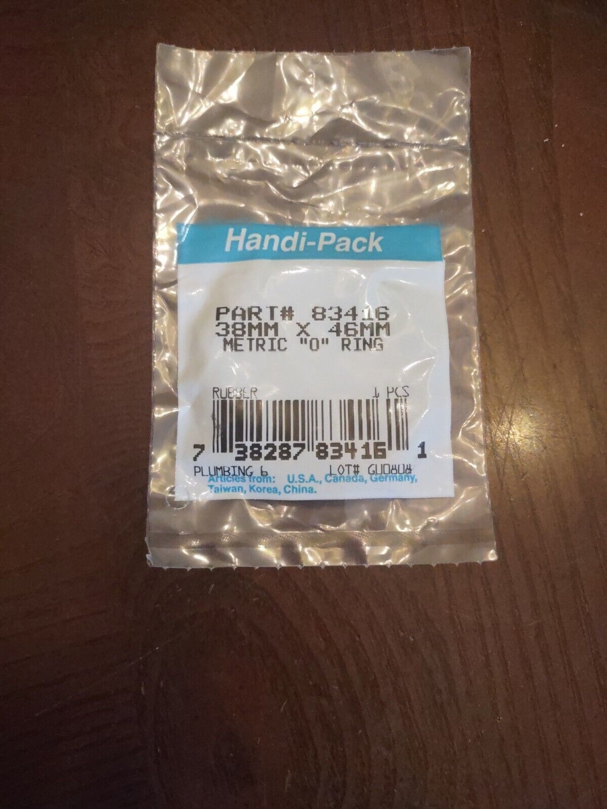 Handi-Pack 83416 38mm x 46mm Metric O Rings - $5.89