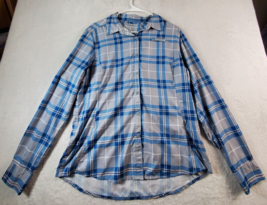 Field &amp; Stream Shirt Womens XL Gray Blue Plaid Long Sleeve Collared Button Down - £5.98 GBP