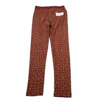Lularoe Pants Womens One Size Red Floral Printed Comfy Casual Pull On Le... - £17.43 GBP