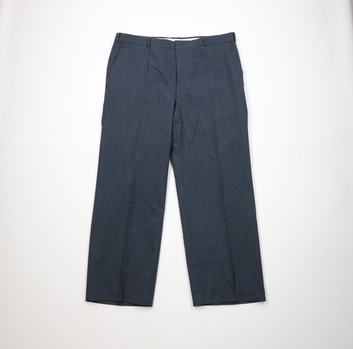 Vtg 70s Streetwear Mens 38x28 Wool Pinstriped Wide Leg Bell Bottoms Pant... - £59.38 GBP