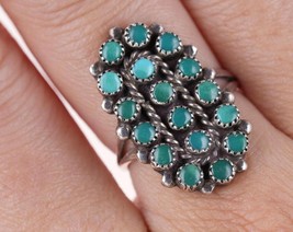 Sz6.5 Vintage Native American Snake Eye Turquoise/Sterling ring - $94.05