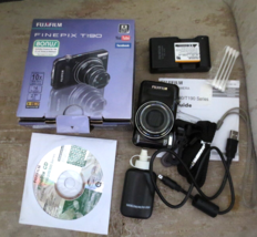 Fujifilm FinePix T190 14.0MP Digital Camera Black Charger in Box + Extra... - $74.44