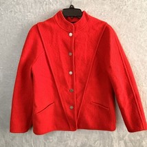 GIESSWEIN Red Vintage Boiled Wool metal button Jacket Coat Size 38 - £31.85 GBP