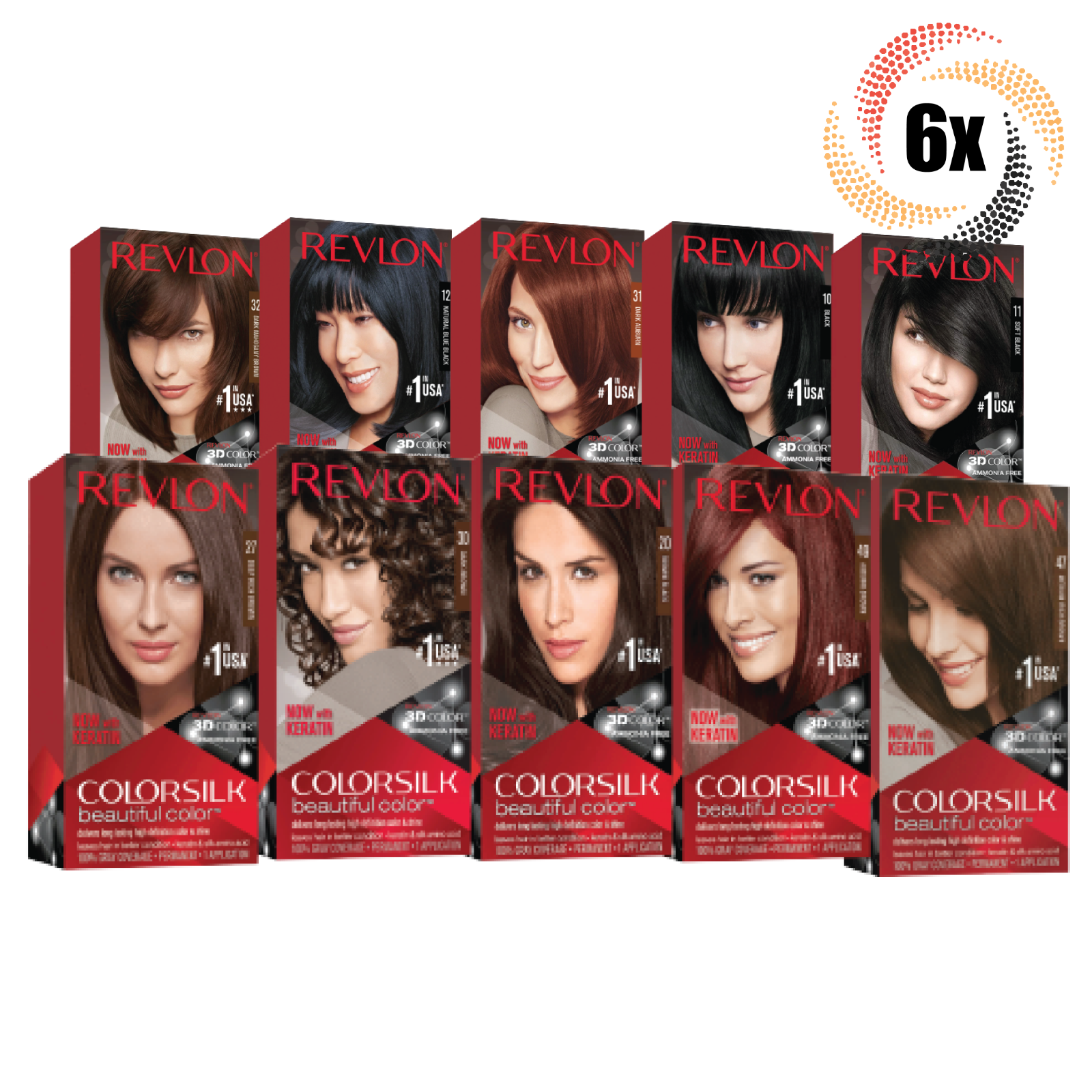 6x Packs Revlon Variety Permanent Colorsilk Beautiful Color Dye | Mix & Match! - $38.47
