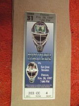 Nhl Hartford Whalers Vs. San Jose Sharks 02/28/1997 Ticket Stub - £5.54 GBP