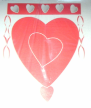 NEW Valentine Hearts Outdoor Garden Flag 28 x 40 inches red w/ silver em... - $12.50