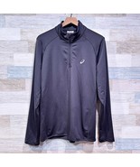 ASICS 1/4 Zip Performance Jersey Tech Pullover Black Lightweight Mens Me... - $29.69