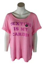 Live Love Dream Texting is My Cardio Athletic TShirt Sheer Pink XL Aeropostale - £13.02 GBP
