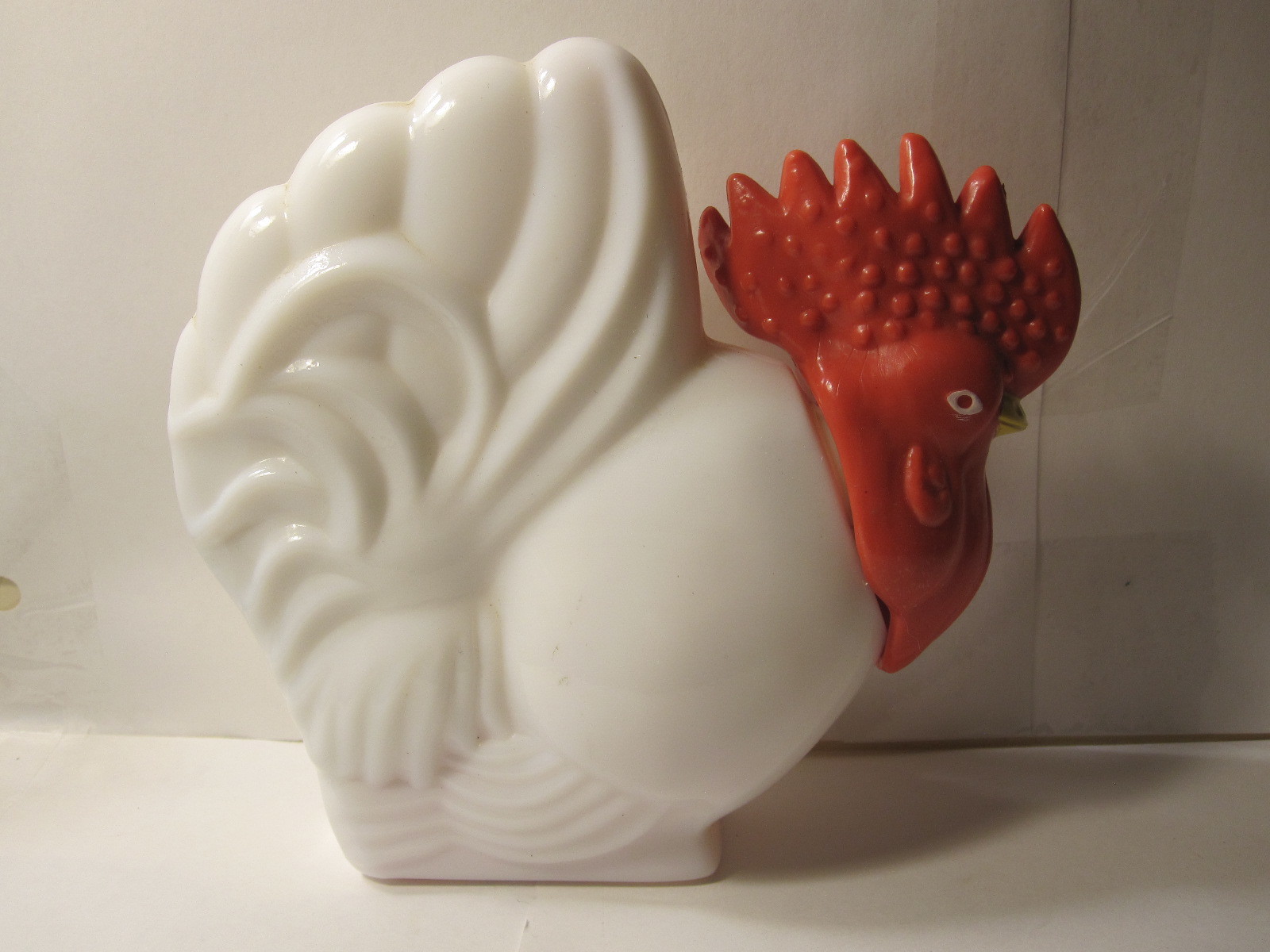 Primary image for Vintage Avon Rooster Shaped Bottle - Hand Lotion - white w/ Red Head