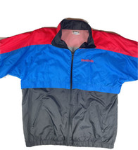 Reebok Sport Windbreaker Jacket Vintage Colorblock Men&#39;s Large Zip Hood Vented - £20.10 GBP
