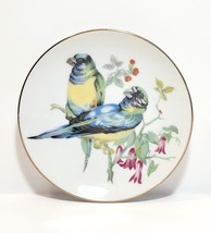 Parakeet Type Porcelain Decorative Bird Plate Japan 4&quot; Vintage - £11.00 GBP