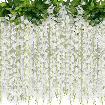 Jackyled 40 Branches Wisteria Hanging Flowers 6 Ft\. White Wisteria Vine - £27.11 GBP