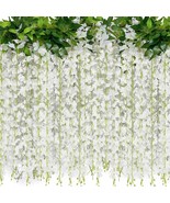 Jackyled 40 Branches Wisteria Hanging Flowers 6 Ft\. White Wisteria Vine - £26.71 GBP