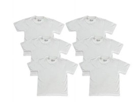Hanes Toddler Boys&#39; Tagless White Super Soft T-Shirts, Pack of 6, Size 2T-3T - £12.51 GBP