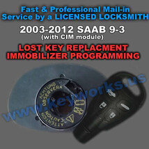 03-12 SAAB 9-3 ALL KEYS LOST replacement &amp; immobilizer programming service! - $176.40