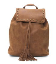 Backpack by T-Shirt &amp; Jeans Synthetic leather Snap Closure _ Cognac/brown - £23.53 GBP