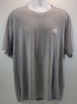 QQ) Adidas Aeroready Men Short Sleeve Crew Neck Gray T Shirt XXL - $9.89