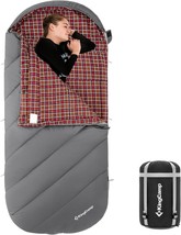 Extra Wide Flannel Sleeping Bag For Warm And Cold Weather, Big And Tall, - £71.21 GBP