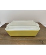 Vintage PYREX Fridgie 503 Yellow Refrigerator Dish 1.5 Quart with Lid - $29.65