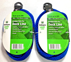 2-PACK 15&#39; WELLINGTON Light Load BOAT DOCK LINE BRAIDED POLY-PRO 3/8&quot; Rope - $24.74