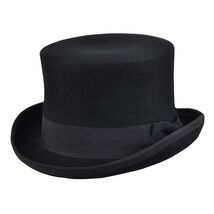 NEW BLACK WOOL SOFT TOP HAT QUALITY 100% WOOL FELT WEDDING ASCOT BOXED  - $35.70