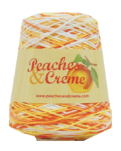 Peaches &amp; Creme Cotton Yarn, 14 Oz. Cone, Creamsicle - Orange, Yellow, W... - £15.01 GBP