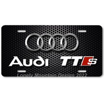 Audi TTs &amp; Rings Inspired Art on Mesh FLAT Aluminum Novelty License Tag Plate - £14.38 GBP