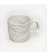 1980’s MMA White Bisque Porcelain Raised Holly, Berries &amp; Mistletoe Mug - $20.36 CAD