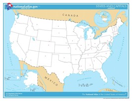 USA States and Capitals (unlabeled) Laminated Wall Map - £75.36 GBP