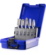 Carbide Burrs Set 5Pcs With 1/4&#39;&#39;Shank Sb-5 Sc-5 Sf-5 Sh-5 Sl-4 Double C... - $76.73 CAD