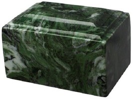 Small/Keepsake 2 Cubic Inch Green Tuscany Cultured Marble Funeral Cremation Urn - £136.53 GBP